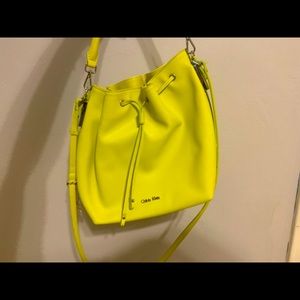 Calvin Klein bright yellow purse